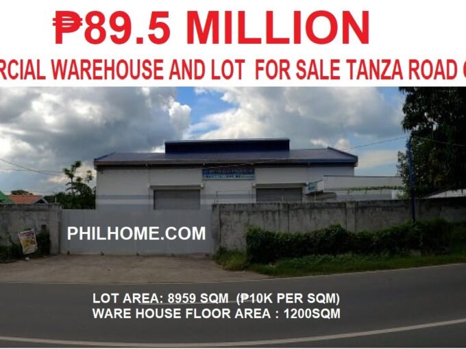 Commercial Warehouse and Lot For Sale Tanza Road Cavite 89.5 Million