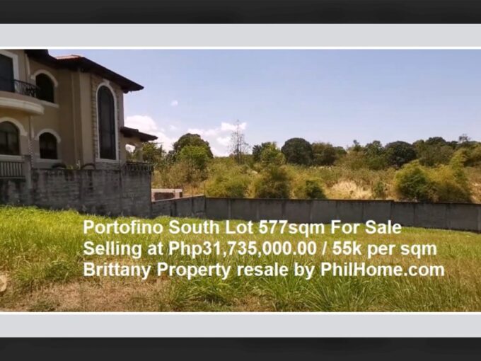 Portofino South Brittany lot 577 sqm For Sale
