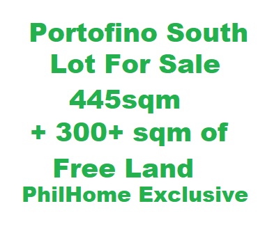 portofino south lot for sale 445sqm